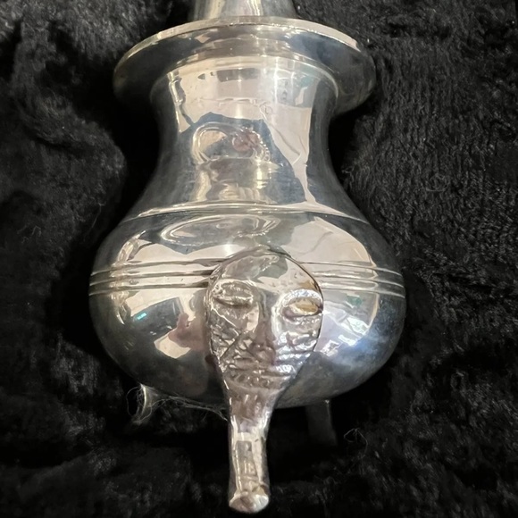 International Silver Co Salt Pepper Set With Tray Handmade Silver Plated India - Picture 7 of 10